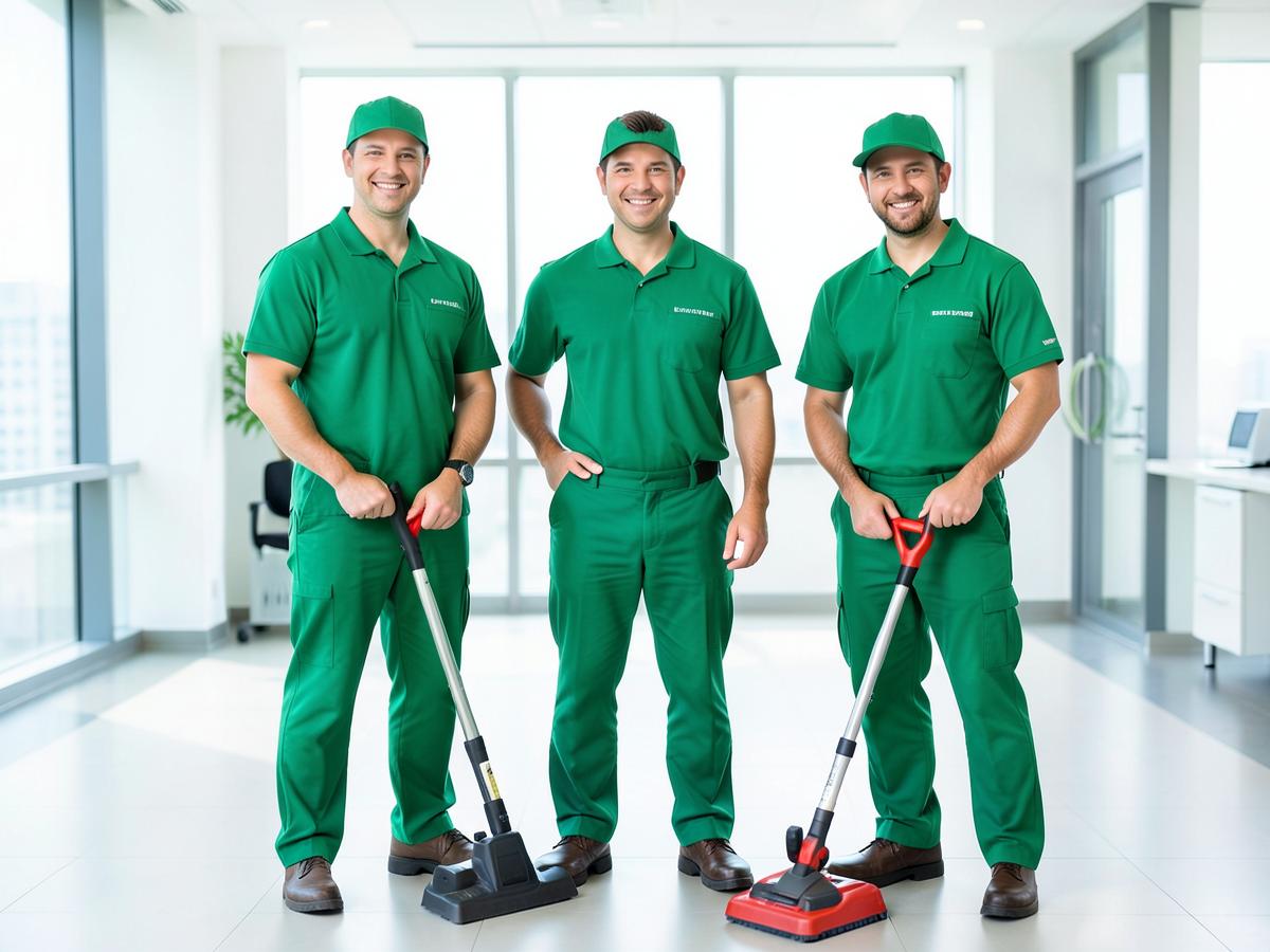 The PALMCLEANERS cleaning team with professional equipment